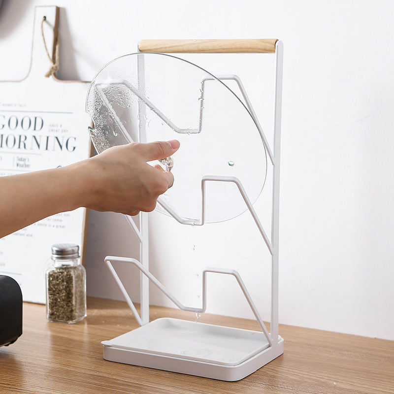 Processing custom creative white drain three-layer lid rack kitchen storage small fresh cutting board rack drain rack