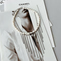 European and american cross-border baroque imitation pearl necklace - unique, versatile, heart-shaped, elegant tassel sweater chain necklace for women
