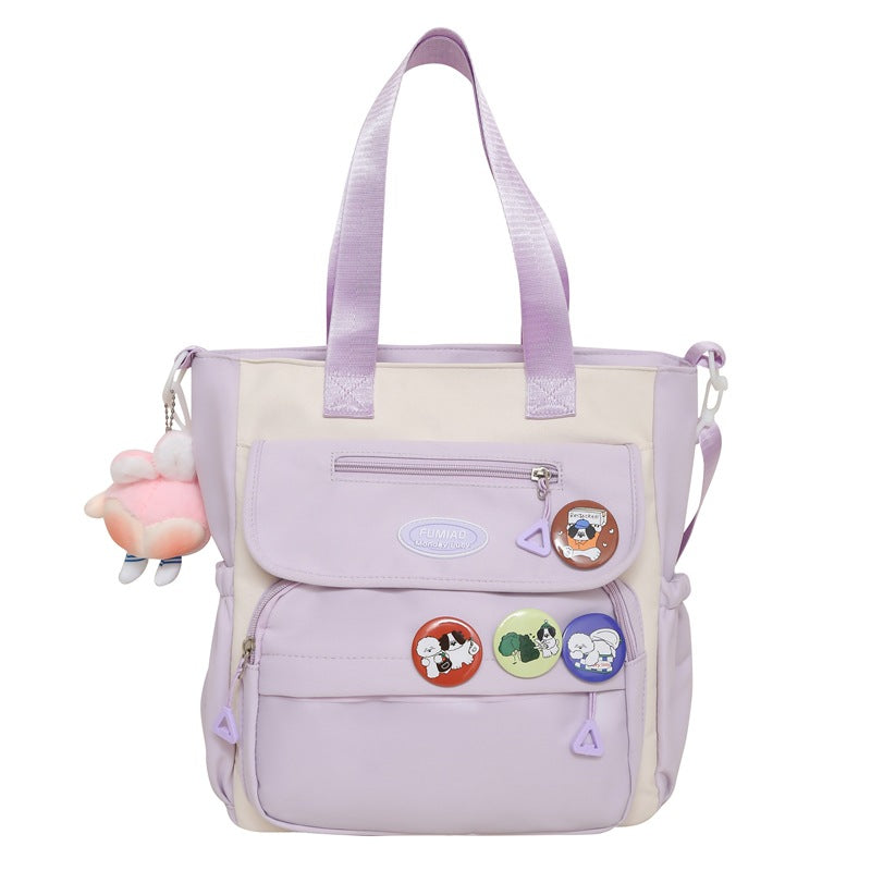 New middle and high school student schoolbag large-capacity backpack simple leisure burden reduction backpack handbag tutoring bag