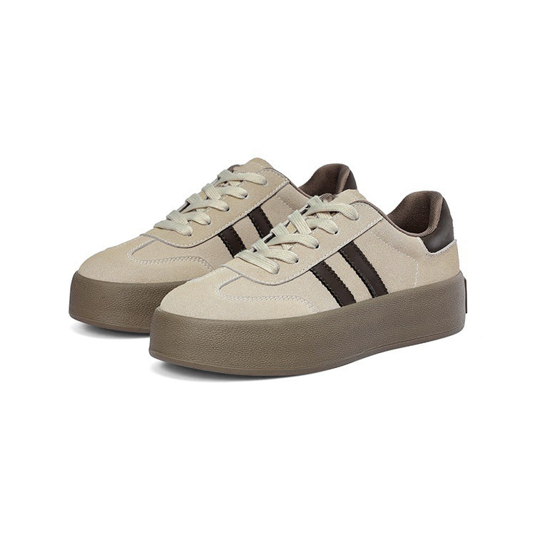 Thick sole women's casual sports flats2026spring & fallnew arrivalstudenteasiest for match german training sneakers tie back forrest gump women's shoes