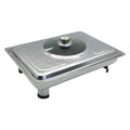 new printing stainless steel combination cover four-legged dining stove restaurant hotel square straight edge buffet stove wholesale