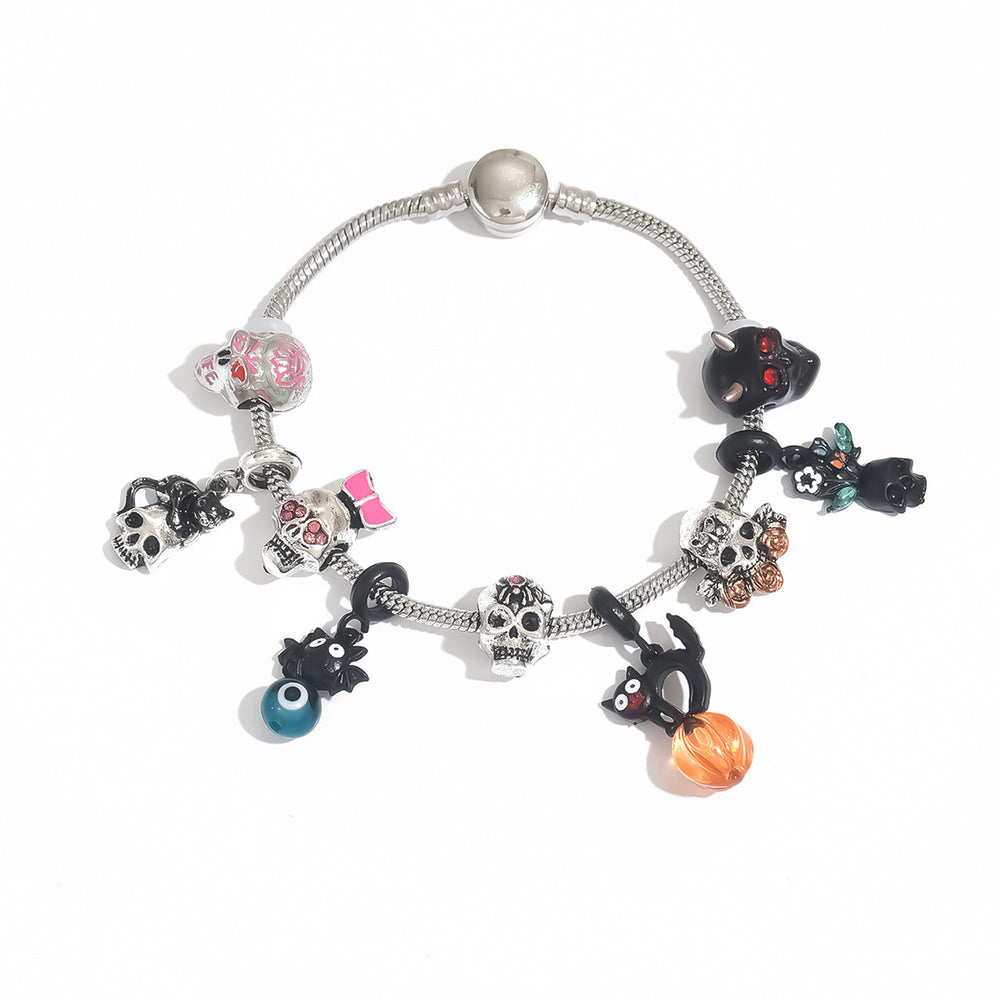 Halloween skull bracelet wholesale european and american cross-border jewelry pendant female european niche design devil's eye bracelet