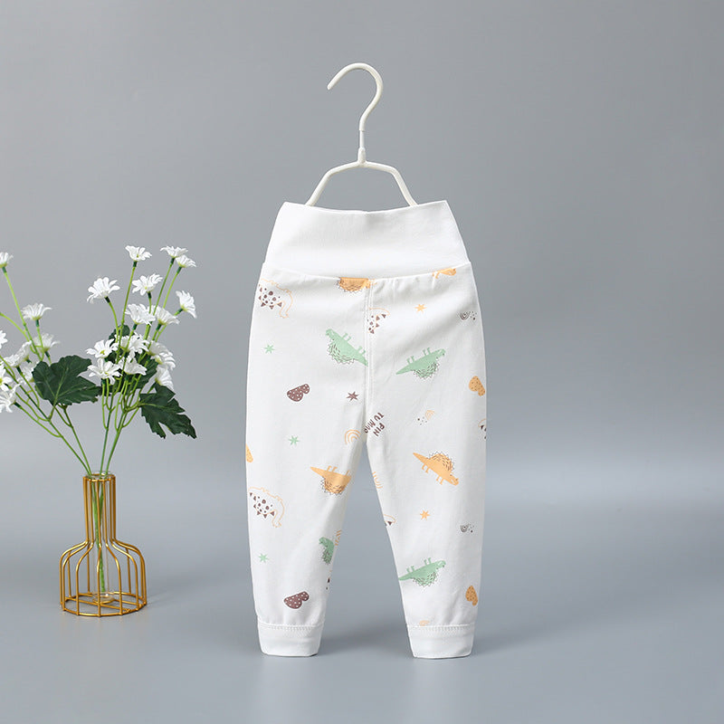 Baby high waist long johns pure cotton men's and women's children's baby spring & fall single open pants newborn kids open crotch pants