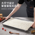 Stainless steel square grill pan, grilled fish pan, food-grade stainless steel tray, rectangular prep dish, dinner plate