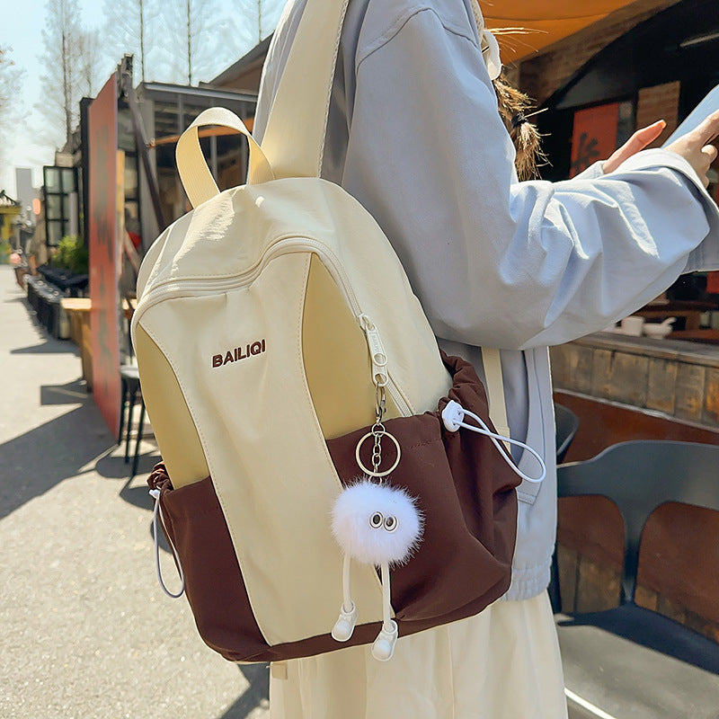 Schoolbag daily travel spring outing travel pure colorpatchwork kindergarten backpack abrasion resistantwaterproof lightweight backpack