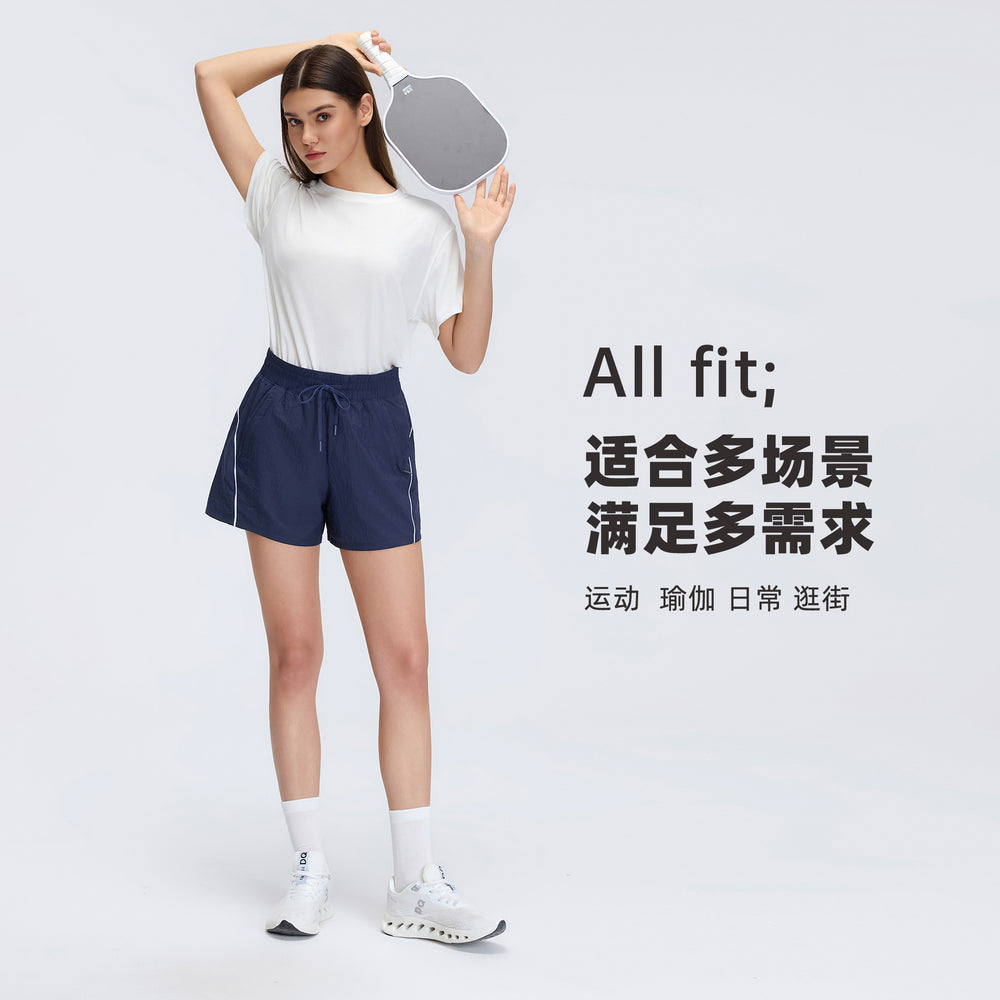 Women's high-waisted athletic shorts - summer quick-dry breathable running capris - outdoor training yoga fitness shorts d26045