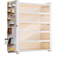 Steel bookcase glass door bookshelf for home living room storage cabinet floor-standing dust-proof figure display cabinet iron storage rack