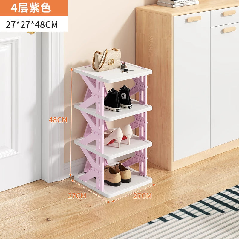 Installation-free foldable shoe rack for home door simple multi-layer small narrow entry door back dormitory space-saving shoe rack