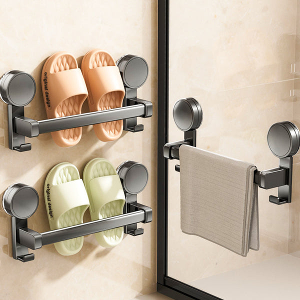 Bathroom suction cup slipper rack Wall-mounted non-punching shoe rack Wall-mounted toilet storage Toilet door back slippers