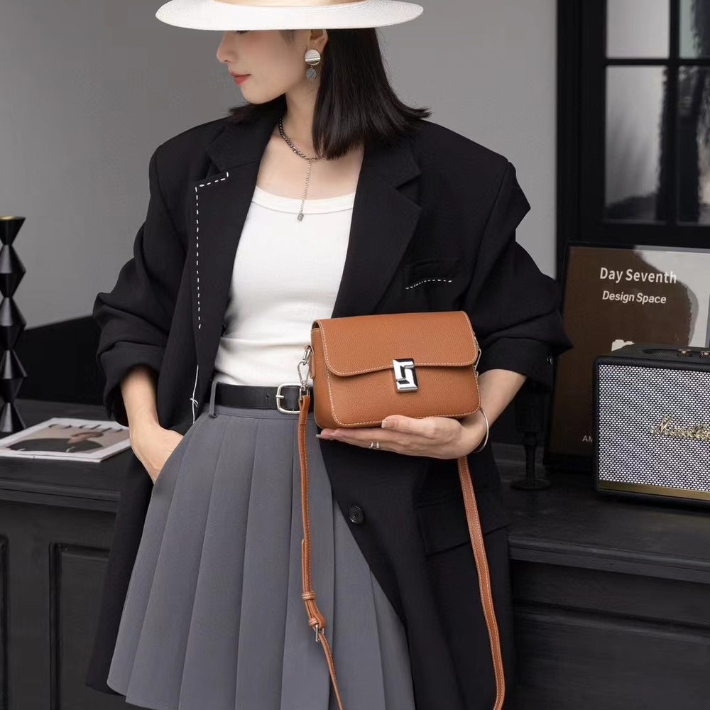 Top-grain leather korean style fashionclassy chain bag women's bag 2024 soft leather genuine leather shoulder crossbody small bag trendy