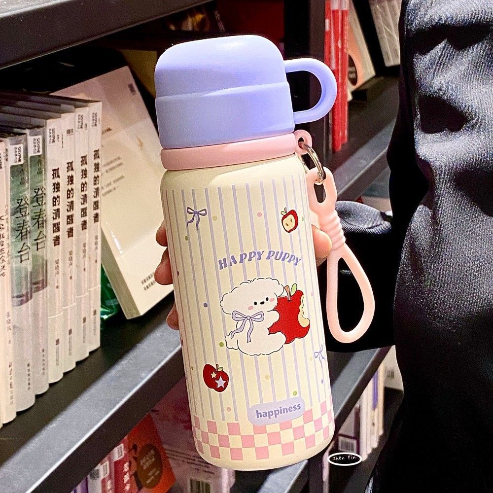 Portable tea lid stainless steel tea water separation thermos cup large capacity three-drink straw cup for men and women students wholesale personalized