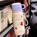 Portable tea lid stainless steel tea water separation thermos cup large capacity three-drink straw cup for men and women students wholesale personalized