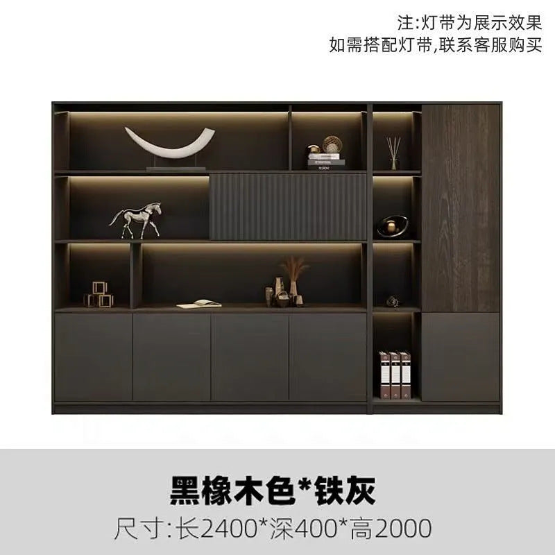 Office bookcase boss background cabinet file cabinet wooden information cabinet storage storage wall floor cabinet