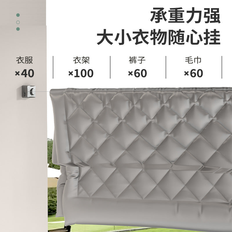 Invisible clothesline, handy gadget rope, indoor punch-free bathroom telescopic balcony steel wire shrink rope rack