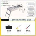 Stainless steel bbq grill - portable folding mini grill for home use, outdoor charcoal grill with mesh rack