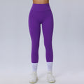 Fashion nude high waist yoga pants women's no embarrassment line high elastic sports tights peach butt lifting fitness pants