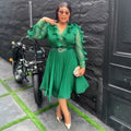 fashion  african women's new arrival wood ear waist slimming lookelegant pleated chiffon plus sizedress