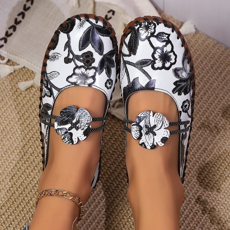 Fashionexportplus size hand-sewn soft bottom casualflats women's cross-border new arrival graffiti breathable lazy loafers