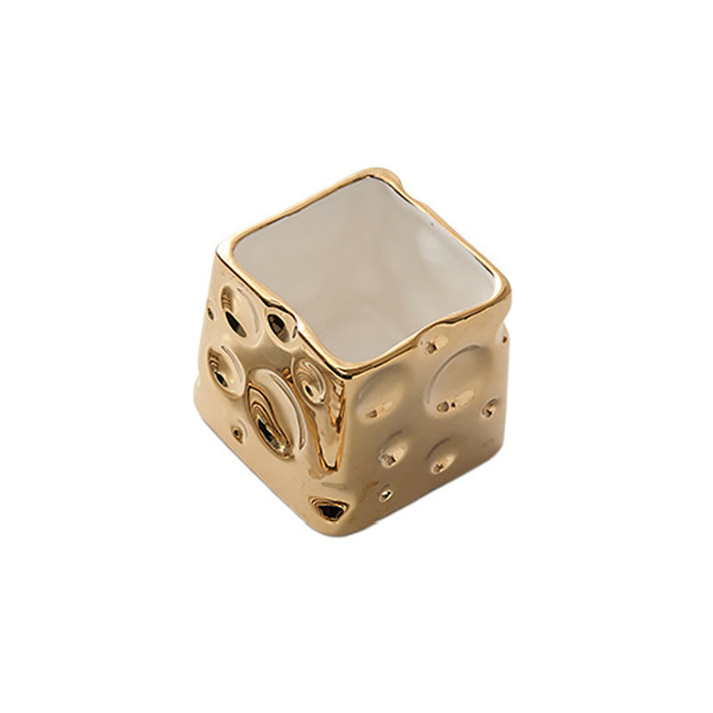 Luxury ceramic cheese storage jar - stylish desktop organizer, pen holder, and cosmetic storage container - wholesale