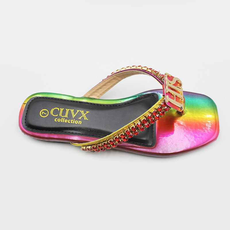 Suriname women's flat bottom metal decoration summer spot wholesale beach herringbone cool slippers Ladies slippers