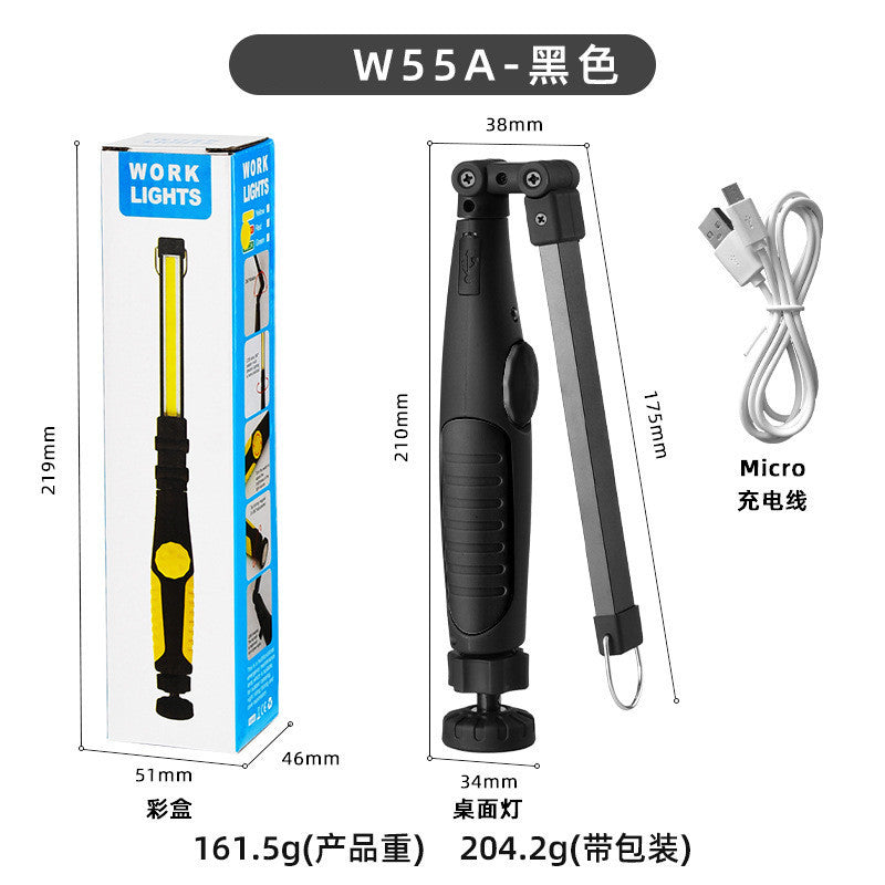 Cross-border magnetic highlight COB work light stepless dimming automotive lighting led hand-held USB charging maintenance light
