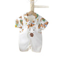 Summer romper short sleeve cartoon onesie baby clothes summer thin polo shirt newborn boy