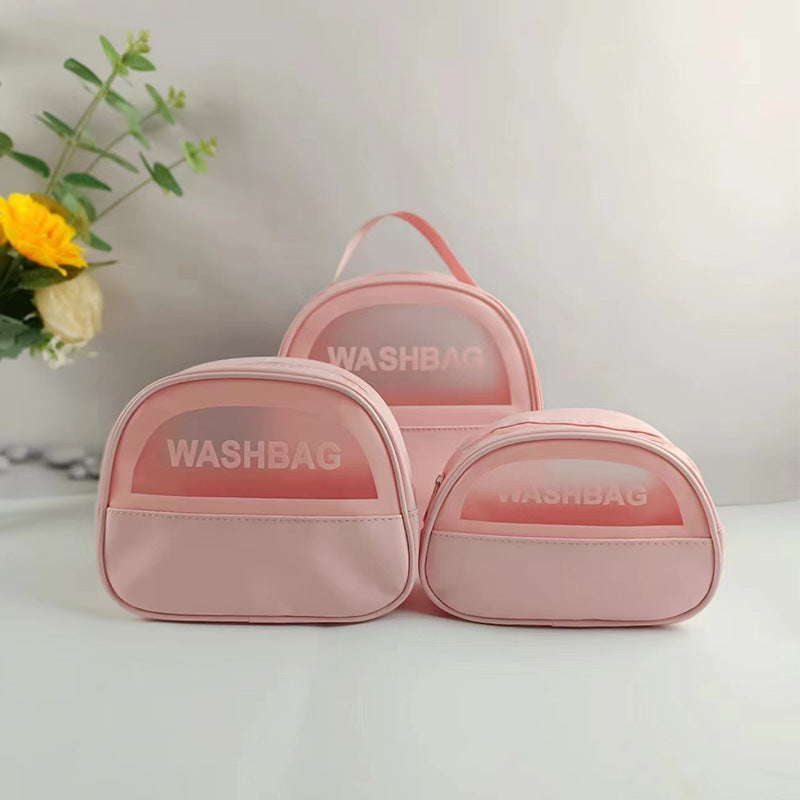 PU waterproof portable toiletries cosmetic bag ins high value large capacity portable cosmetics storage travel toiletries bag