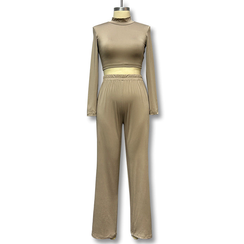 Casual home sports suit women's cross-border fashion style  summer and autumn new arrival women's long sleeves wide-leg suit wholesale