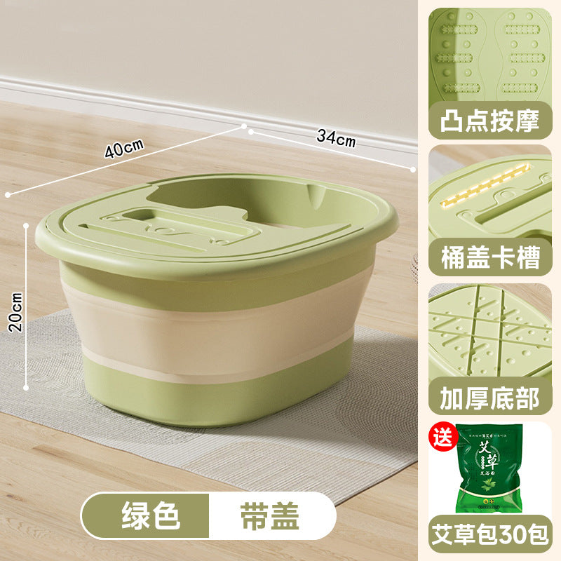 Collapsible foot soak bucket - portable, thickened foot bath basin for home use - calf-height, insulated foot washing basin - dropshipping available