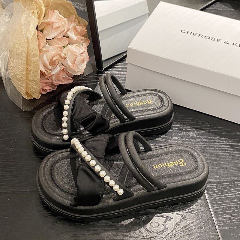 Fairy style sandals for women summer outwear 2025new arrival dissolved thick soleplatform shoes seaside vacation beach slippers ins