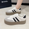 Increased casual sneakers, platform shoes, tie backflats women's thick sole 2026 spring new arrival agander training shoes white shoes