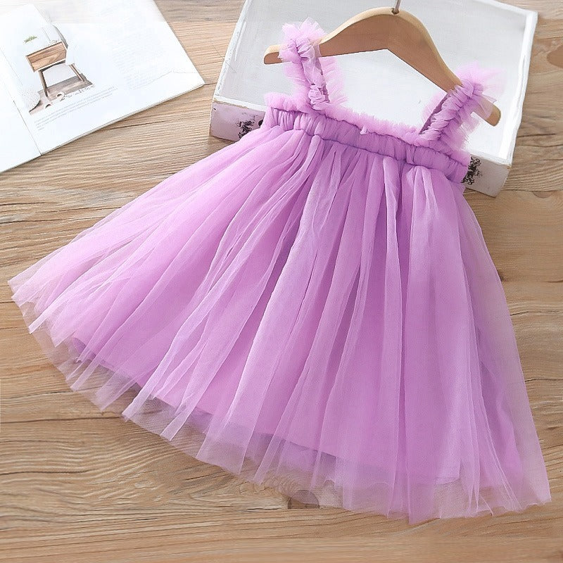 Girls' dress new arrival  summer super fairy princess dress cross-border hot seller star mesh children's dress