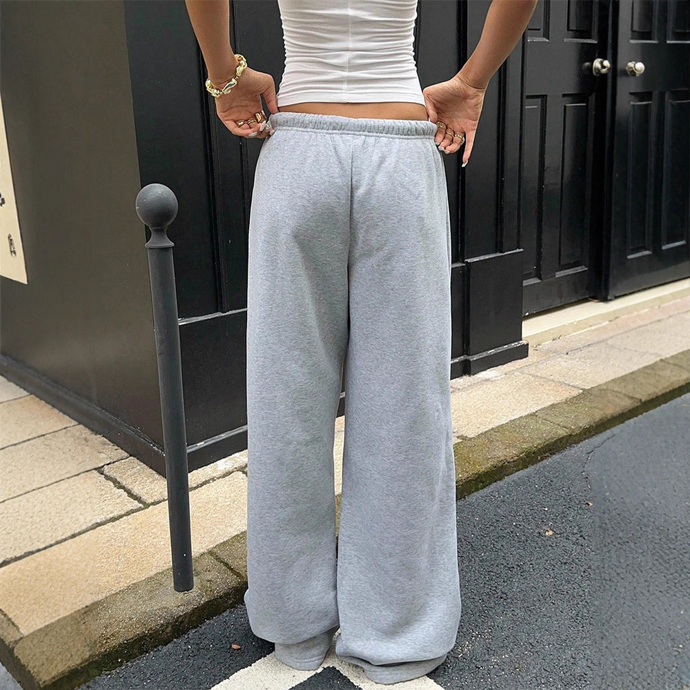 2025 early autumn new european and american retro mid-to-low rise relaxed fit sweatpants - versatile, drapey, sporty casual pants