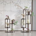 Bogu rack solid wood chinoiserie small duobao pavilion purple clay teapot tea set shelf flower pot plant rack display rack