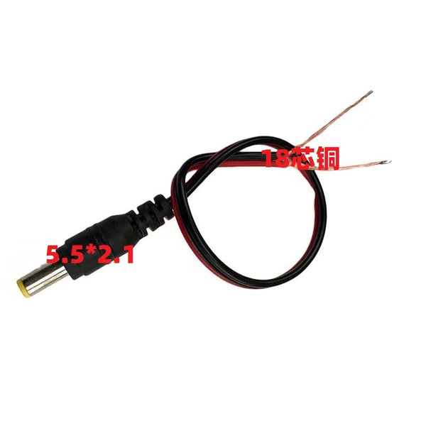 Pure copper core DC connector short wire 5.5 * 2.1 male connector 12V surveillance camera power cord red and black wire 18 cores