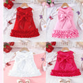 new arrival: sweet girls' big bow beaded cake vest dress