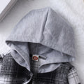 Baby long sleeve plaid hooded shirt top