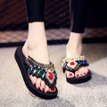 Shining jiao women's sandals 2026 new style outdoor flip-flops super high heel slippers women's summer internet celebrity fashion beach shoes