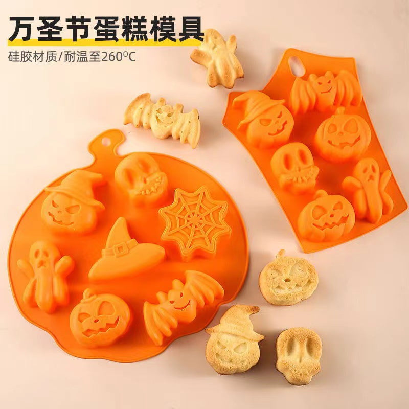 Silicone halloween cake mold fondant easy release cookie cutter cartoon pumpkin shape baking pan baking tool