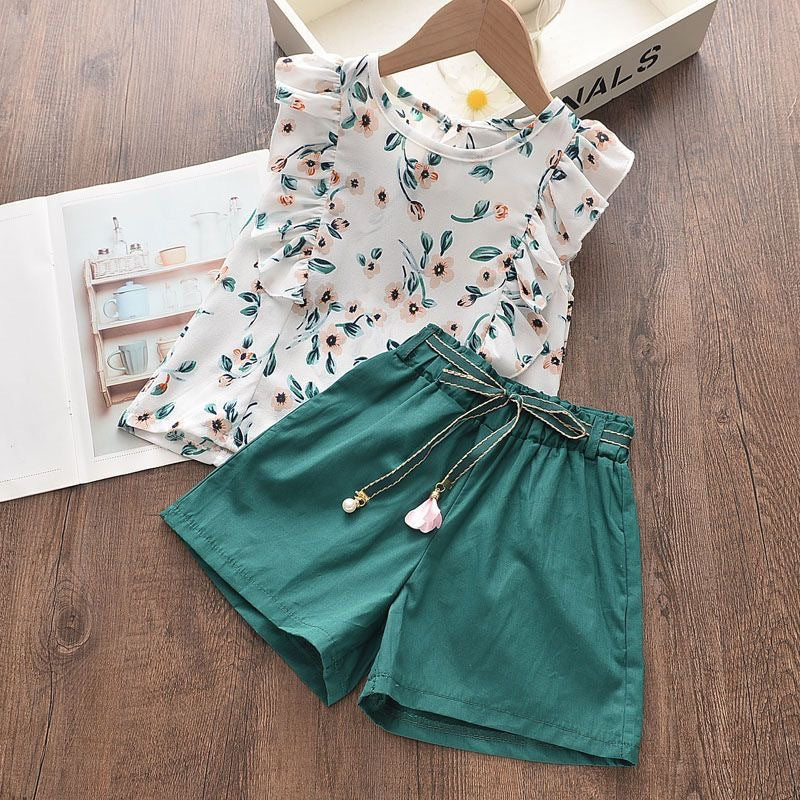 Girls' summer short-sleeve outfit set,  new collection: adorable and playful summer clothes for little girls and babies