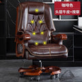 Coffee brown - top grain leather + massage + spring core cushion