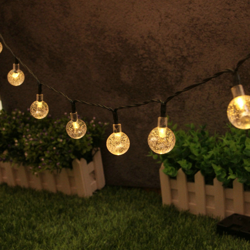 Solar LED lanterns outdoor waterproof bubble ball light string water drop pendant snowflake light Christmas decoration star light