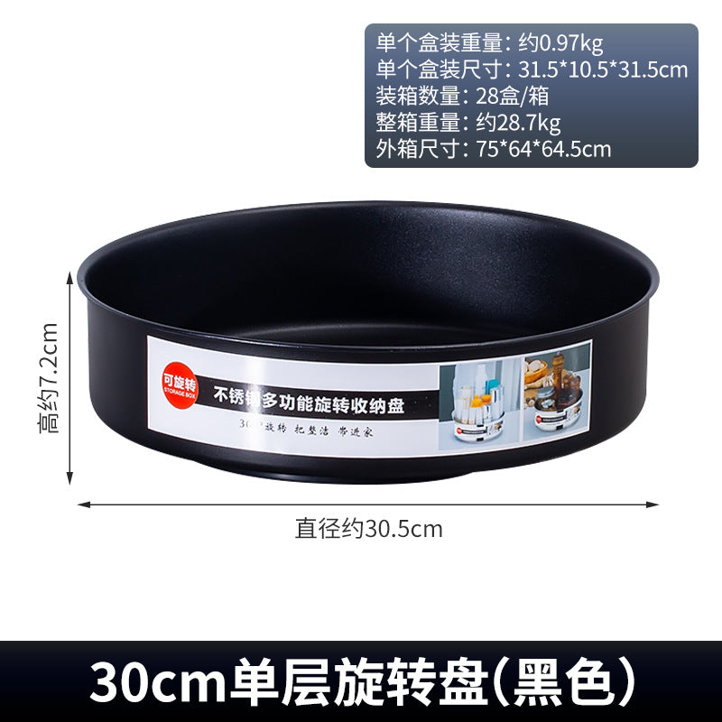 Rotatable kitchen seasoning rack, countertop corner to put seasonings, oil, salt, sauce and vinegar bottles, round double-layer storage rack