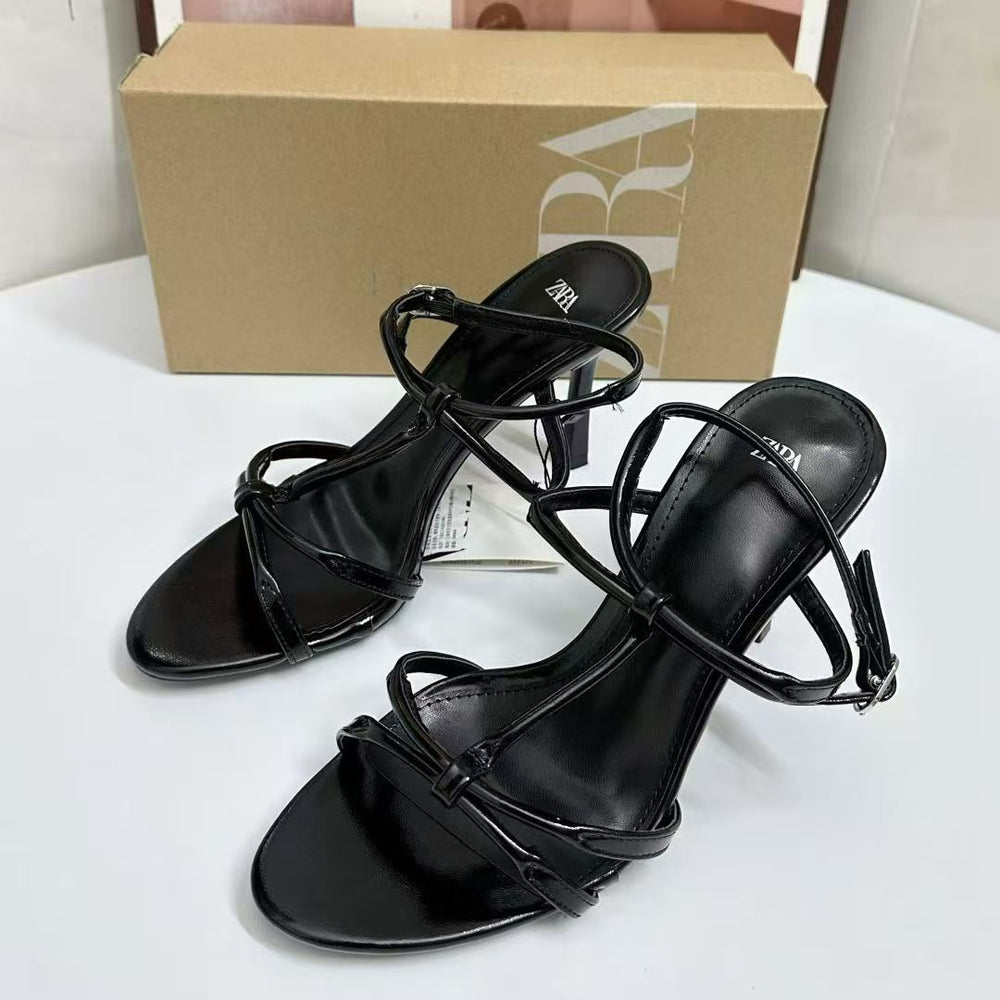 Za2025 autumn new bowknot open-toe high heel sandals - french chic, versatile sandals for women