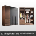 Five-door wardrobe + top cabinet combination model [b+c]