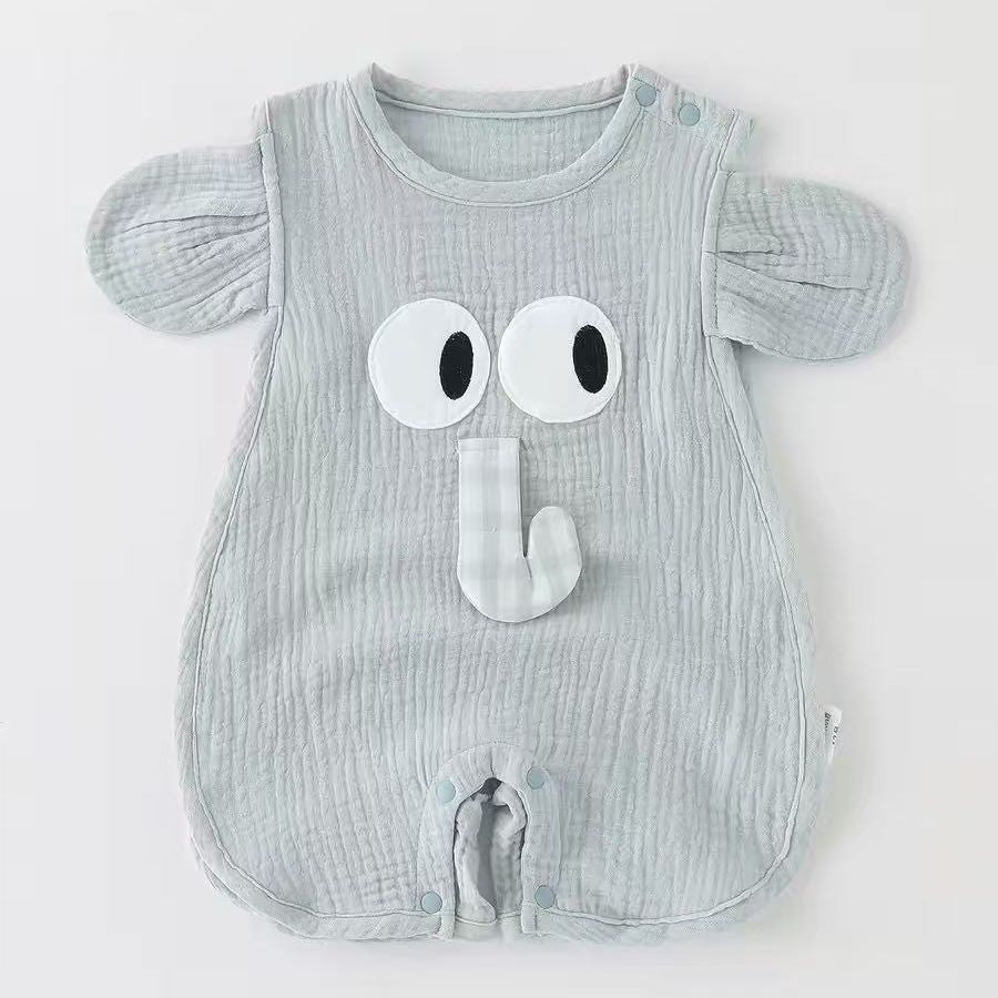 New summer cartoon sleeveless romper jumpsuit - lightweight, cute cartoon crawling suit for baby boys and girls