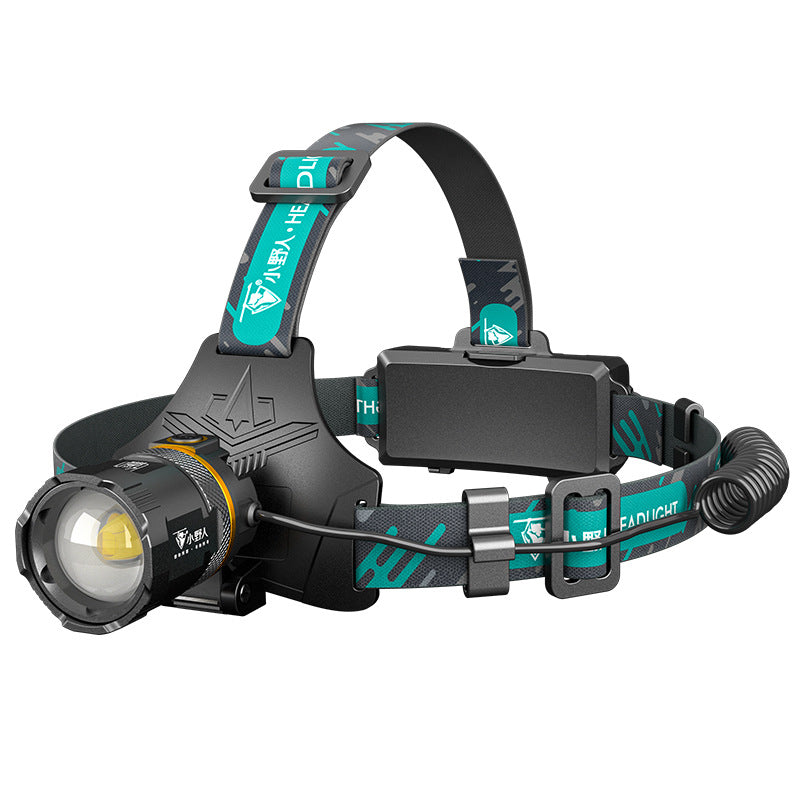 LED strong light headlight P50 retractable zoom USB charging, outdoor waterproof fishing camping household head-mounted flashlight