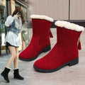 plus size snow boots for women winternew arrival suede fur lining heattech sleeve thick sole cotton boots wholesale