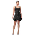C7593 cross-border   fashion women's elegant rhinestone-embellished sleeveless mini dress