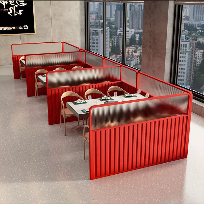 Changhong glass wrought iron card seat sofa low partition hot pot barbecue milk tea shop aisle fence modern simple decoration
